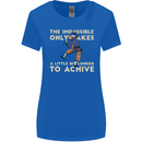 Rock Climbing the Impossible Funny Climber Womens Wider Cut T-Shirt Royal Blue