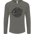 Rock Is Dead Funny Music Rock n Roll Guitar Mens Long Sleeve T-Shirt Charcoal