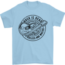 Rock Is Dead Funny Music Rock n Roll Guitar Mens T-Shirt Cotton Gildan Light Blue