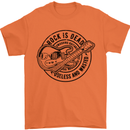 Rock Is Dead Funny Music Rock n Roll Guitar Mens T-Shirt Cotton Gildan Orange