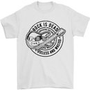 Rock Is Dead Funny Music Rock n Roll Guitar Mens T-Shirt Cotton Gildan White