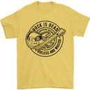 Rock Is Dead Funny Music Rock n Roll Guitar Mens T-Shirt Cotton Gildan Yellow