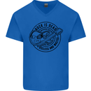 Rock Is Dead Funny Music Rock n Roll Guitar Mens V-Neck Cotton T-Shirt Royal Blue