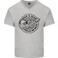 Rock Is Dead Funny Music Rock n Roll Guitar Mens V-Neck Cotton T-Shirt Sports Grey