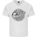 Rock Is Dead Funny Music Rock n Roll Guitar Mens V-Neck Cotton T-Shirt White