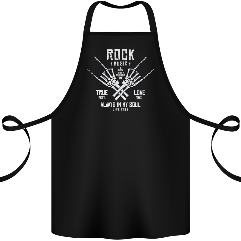 Rock Music Salute Cotton Apron 100% Organic Black
