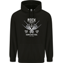 Rock Music Salute Mens 80% Cotton Hoodie Black