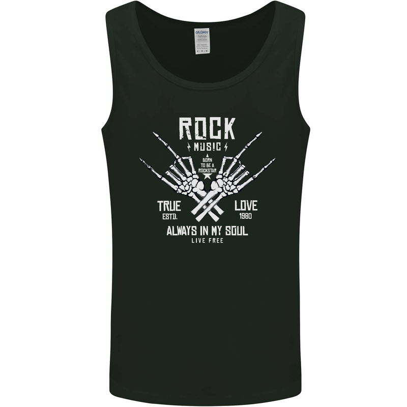 Rock Music Salute Mens Vest Tank Top Black