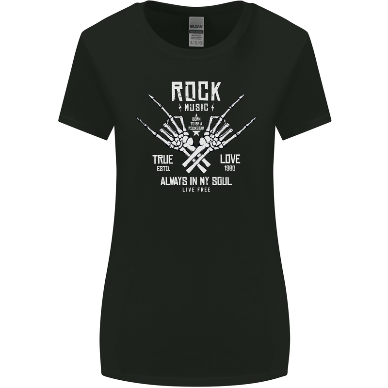 Rock Music Salute Womens Wider Cut T-Shirt Black