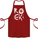 Rock Music Symbols Guitar Skull Cotton Apron 100% Organic Maroon