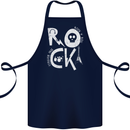 Rock Music Symbols Guitar Skull Cotton Apron 100% Organic Navy Blue