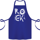 Rock Music Symbols Guitar Skull Cotton Apron 100% Organic Royal Blue
