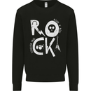 Rock Music Symbols Guitar Skull Kids Sweatshirt Jumper Black