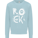 Rock Music Symbols Guitar Skull Kids Sweatshirt Jumper Light Blue