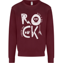 Rock Music Symbols Guitar Skull Kids Sweatshirt Jumper Maroon