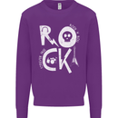 Rock Music Symbols Guitar Skull Kids Sweatshirt Jumper Purple