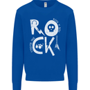 Rock Music Symbols Guitar Skull Kids Sweatshirt Jumper Royal Blue