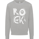 Rock Music Symbols Guitar Skull Kids Sweatshirt Jumper Sports Grey