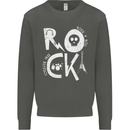 Rock Music Symbols Guitar Skull Kids Sweatshirt Jumper Storm Grey