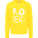 Rock Music Symbols Guitar Skull Kids Sweatshirt Jumper Yellow