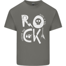 Rock Music Symbols Guitar Skull Kids T-Shirt Childrens Charcoal