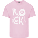 Rock Music Symbols Guitar Skull Kids T-Shirt Childrens Light Pink