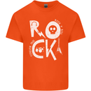 Rock Music Symbols Guitar Skull Kids T-Shirt Childrens Orange