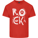 Rock Music Symbols Guitar Skull Kids T-Shirt Childrens Red