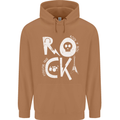 Rock Music Symbols Guitar Skull Mens 80% Cotton Hoodie Caramel Latte