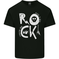 Rock Music Symbols Guitar Skull Mens Cotton T-Shirt Tee Top Black