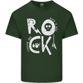 Rock Music Symbols Guitar Skull Mens Cotton T-Shirt Tee Top Forest Green