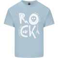 Rock Music Symbols Guitar Skull Mens Cotton T-Shirt Tee Top Light Blue