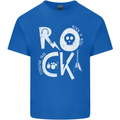 Rock Music Symbols Guitar Skull Mens Cotton T-Shirt Tee Top Royal Blue