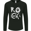Rock Music Symbols Guitar Skull Mens Long Sleeve T-Shirt Black