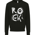 Rock Music Symbols Guitar Skull Mens Sweatshirt Jumper Black