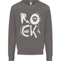 Rock Music Symbols Guitar Skull Mens Sweatshirt Jumper Charcoal