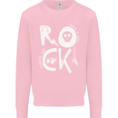 Rock Music Symbols Guitar Skull Mens Sweatshirt Jumper Light Pink