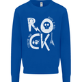 Rock Music Symbols Guitar Skull Mens Sweatshirt Jumper Royal Blue