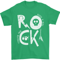 Rock Music Symbols Guitar Skull Mens T-Shirt 100% Cotton Irish Green