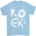 Rock Music Symbols Guitar Skull Mens T-Shirt 100% Cotton Light Blue