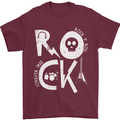 Rock Music Symbols Guitar Skull Mens T-Shirt 100% Cotton Maroon