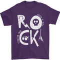 Rock Music Symbols Guitar Skull Mens T-Shirt 100% Cotton Purple