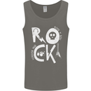 Rock Music Symbols Guitar Skull Mens Vest Tank Top Charcoal