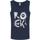 Rock Music Symbols Guitar Skull Mens Vest Tank Top Navy Blue