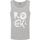 Rock Music Symbols Guitar Skull Mens Vest Tank Top Sports Grey