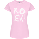 Rock Music Symbols Guitar Skull Womens Petite Cut T-Shirt Light Pink