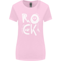 Rock Music Symbols Guitar Skull Womens Wider Cut T-Shirt Light Pink