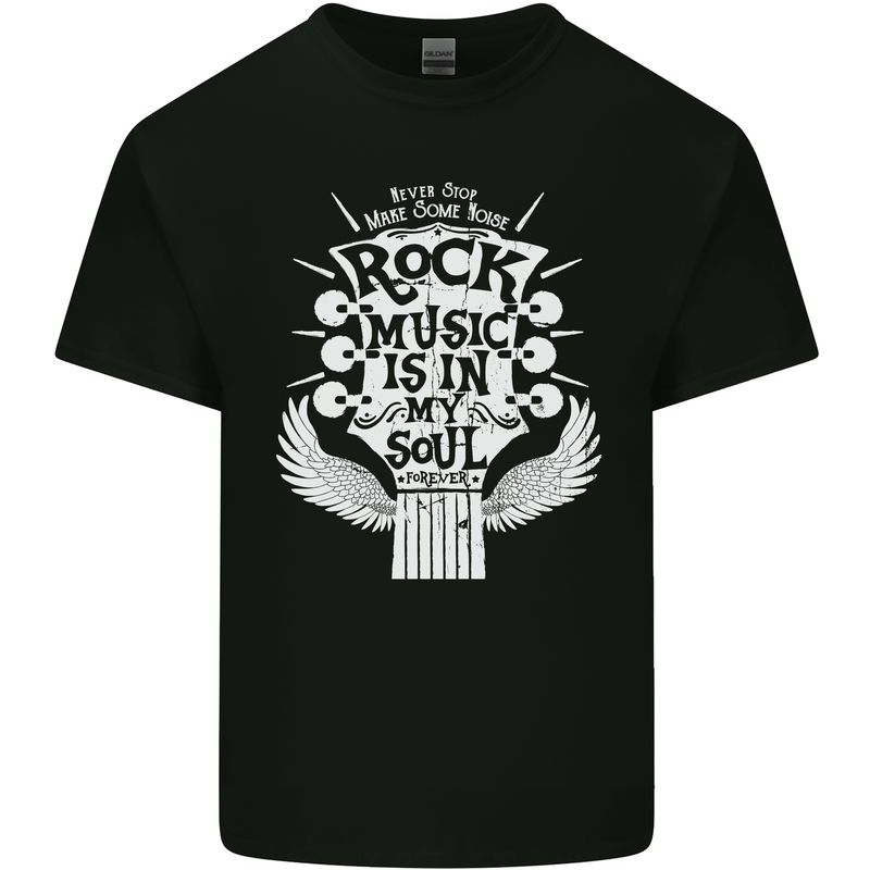 Rock Music is In My Soul Guitar Kids T-Shirt Childrens Black