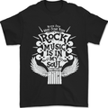 Rock Music is In My Soul Guitar Mens T-Shirt 100% Cotton Black