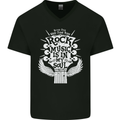 Rock Music is In My Soul Guitar Mens V-Neck Cotton T-Shirt Black